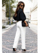 Spodnie jinny z prostymi nogawkami w kant