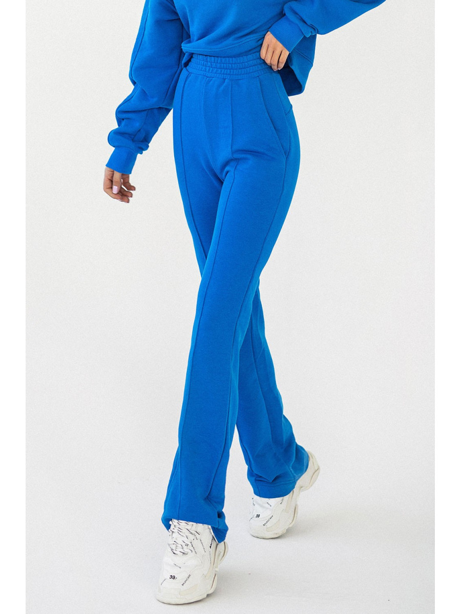 Niebieskie spodnie dresowe z przeszyciami lamia