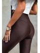 Czekoladowe elastyczne legginsy push-up wish