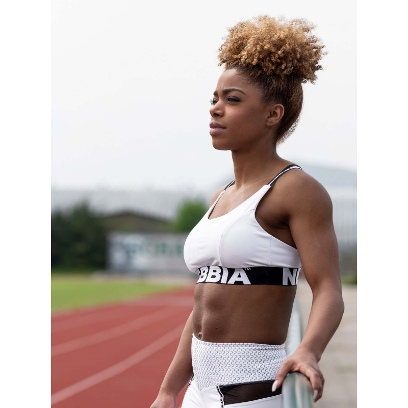 Biustonosz sportowy Airy Straps N693 BIAŁY NEBBIA