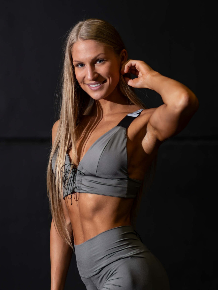 Lace-up sport bra N694 GREY NEBBIA
