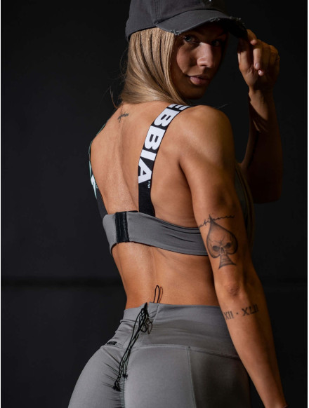 Soutien-gorge de sport lacé N694 GRIS NEBBIA 2