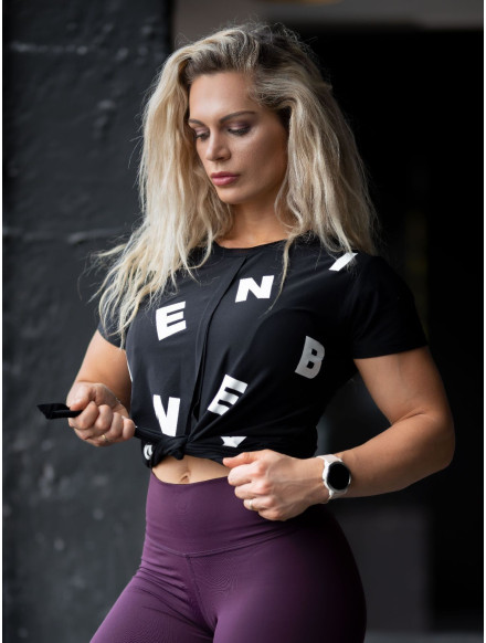 Tied knot Letters T-shirt N680 BLACK NEBBIA