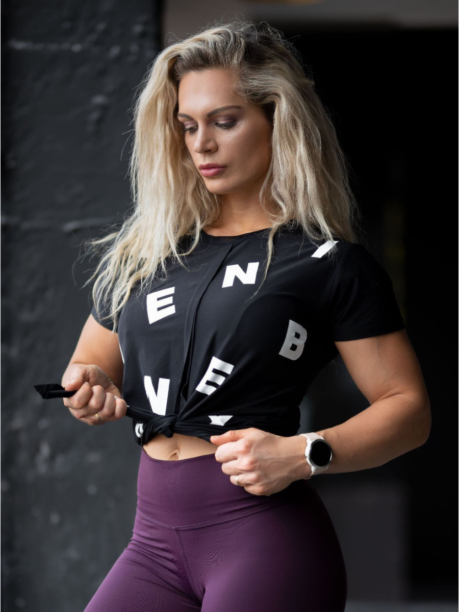Shirt Letters mit Schnürrung N680 SCHWARZ NEBBIA