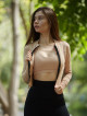 Short sweatshirt SIMPLY K045 beige MITARE