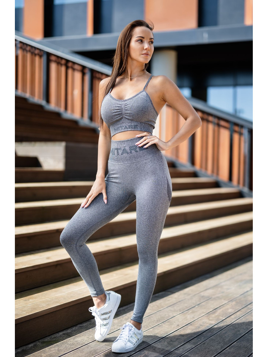 Seamless leggings PUSH UP MAX K001 dark grey MITARE