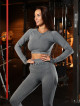 Nahtloses Crop Top PUSH UP MAX K084 dunkelgrau MITARE