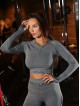Seamless Crop Top PUSH UP MAX K084 dark grey MITARE
