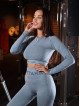 Seamless Crop Top PUSH UP MAX K084 blau MITARE