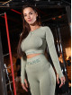 Crop top bezszwowy PUSH UP MAX K084  army green MITARE