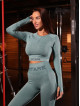 Nahtloses Crop Top PUSH UP MAX K084 rotwein MITARE