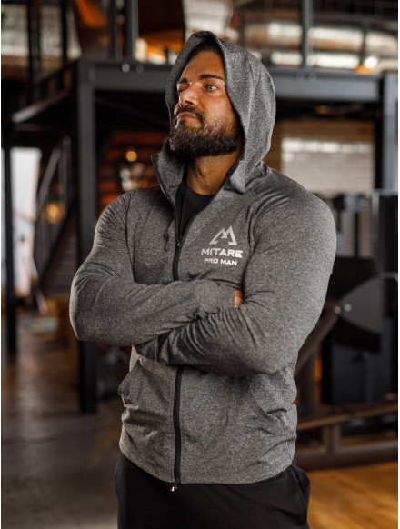 Hooded sweatshirt K085 grey MITARE PRO MAN