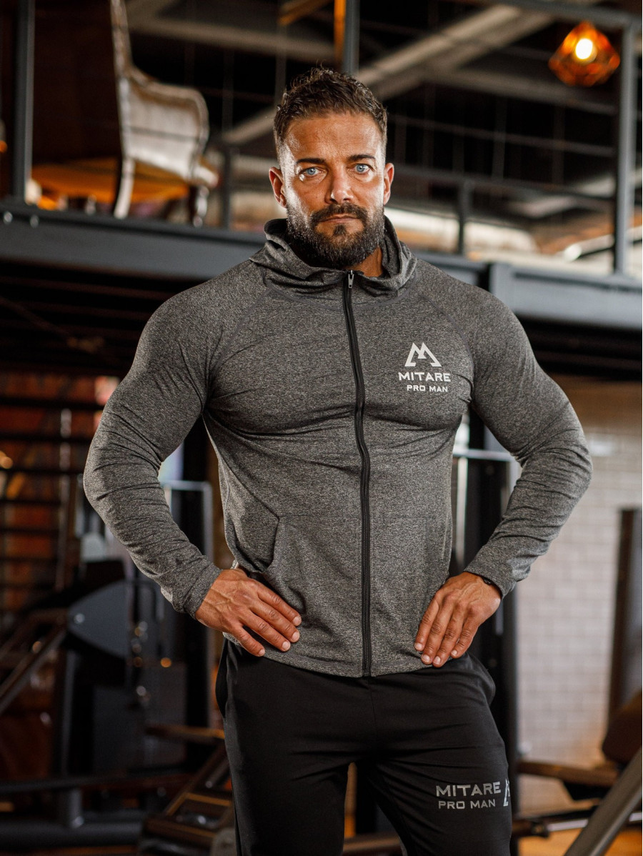 Sudadera con capucha K085 gris MITARE PRO MAN