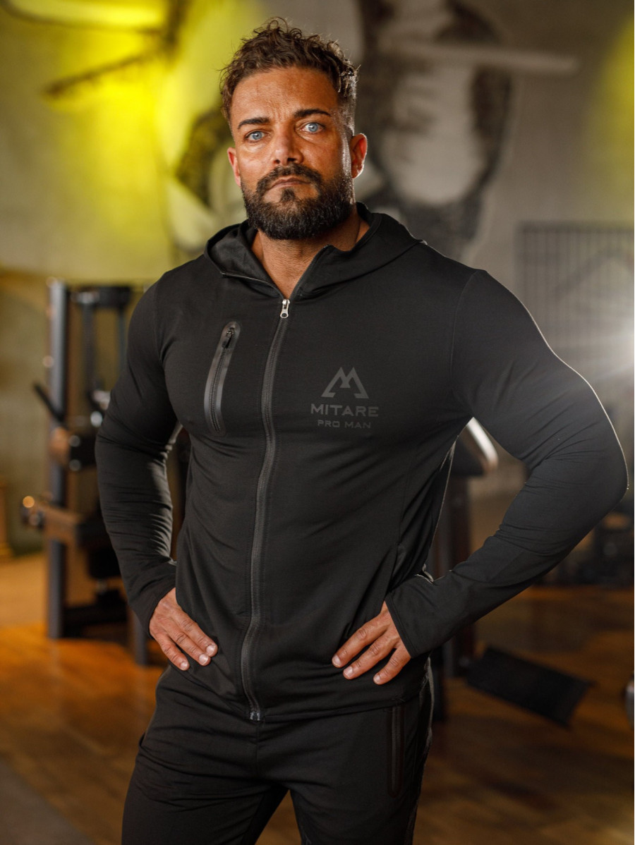 Sweat à capuche K085 noir MITARE PRO MAN