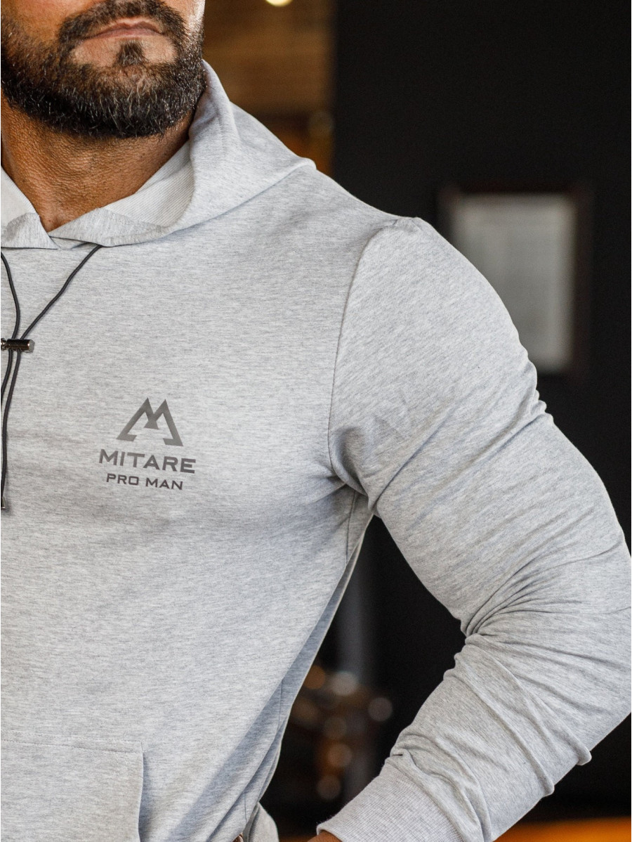 Sudadera con capucha K088 gris claro MITARE PRO MAN