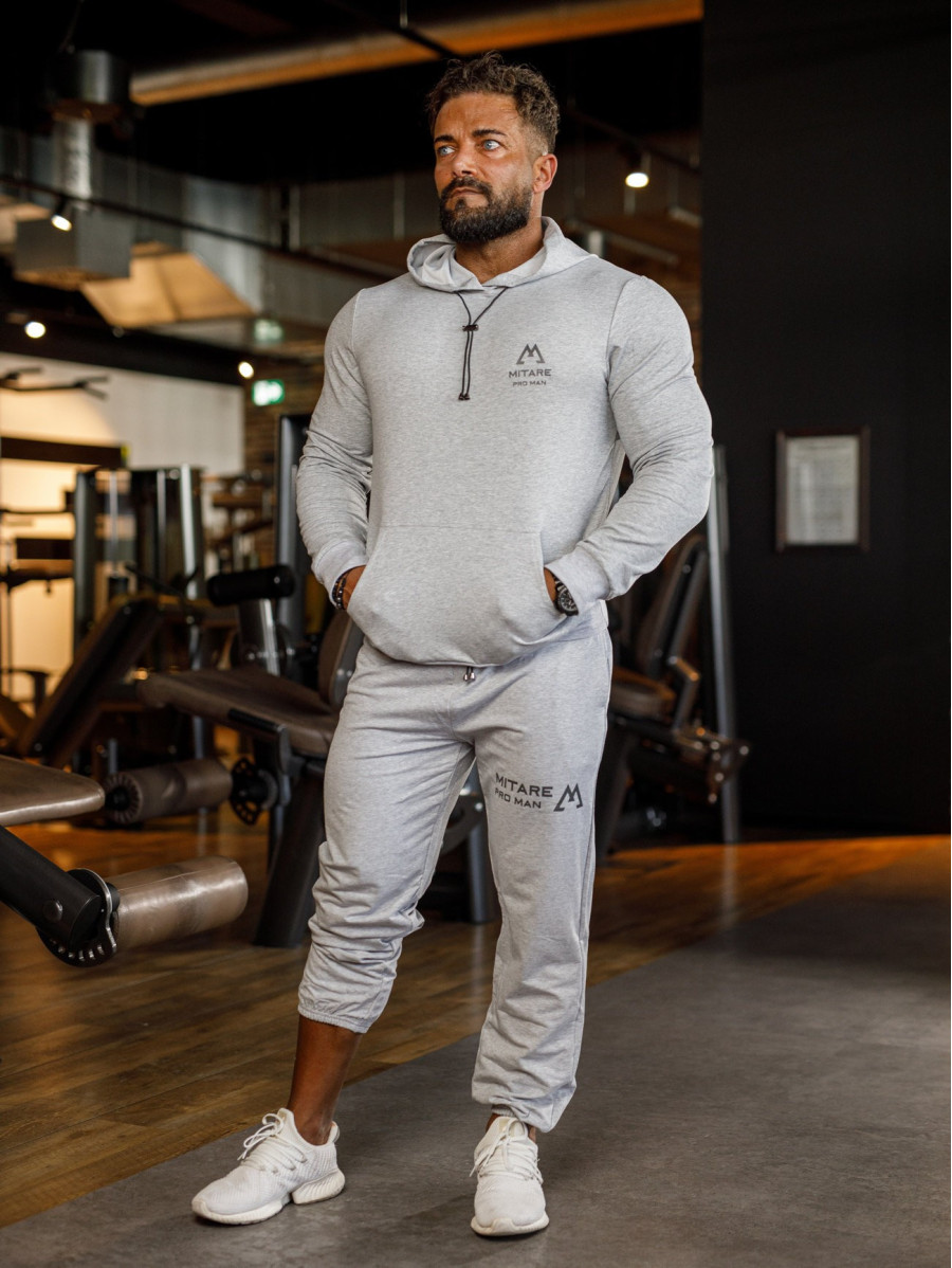 Kapuzenpullover K088 hellgrau MITARE PRO MAN