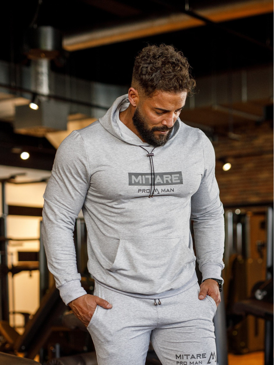 Sudadera con capucha K103 gris claro MITARE PRO MAN