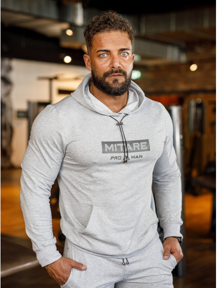 Sudadera con capucha K103 gris claro MITARE PRO MAN