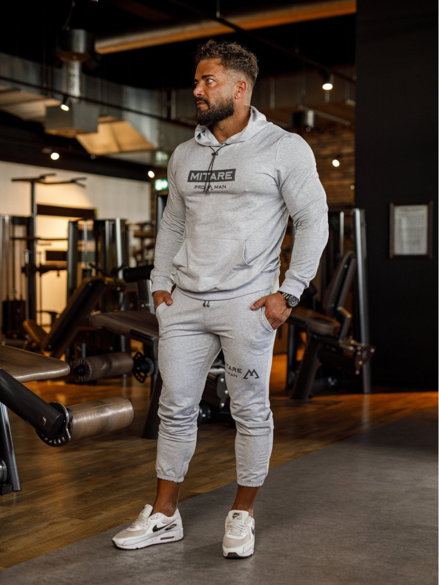 Sweat à capuche K103 gris clair MITARE PRO MAN