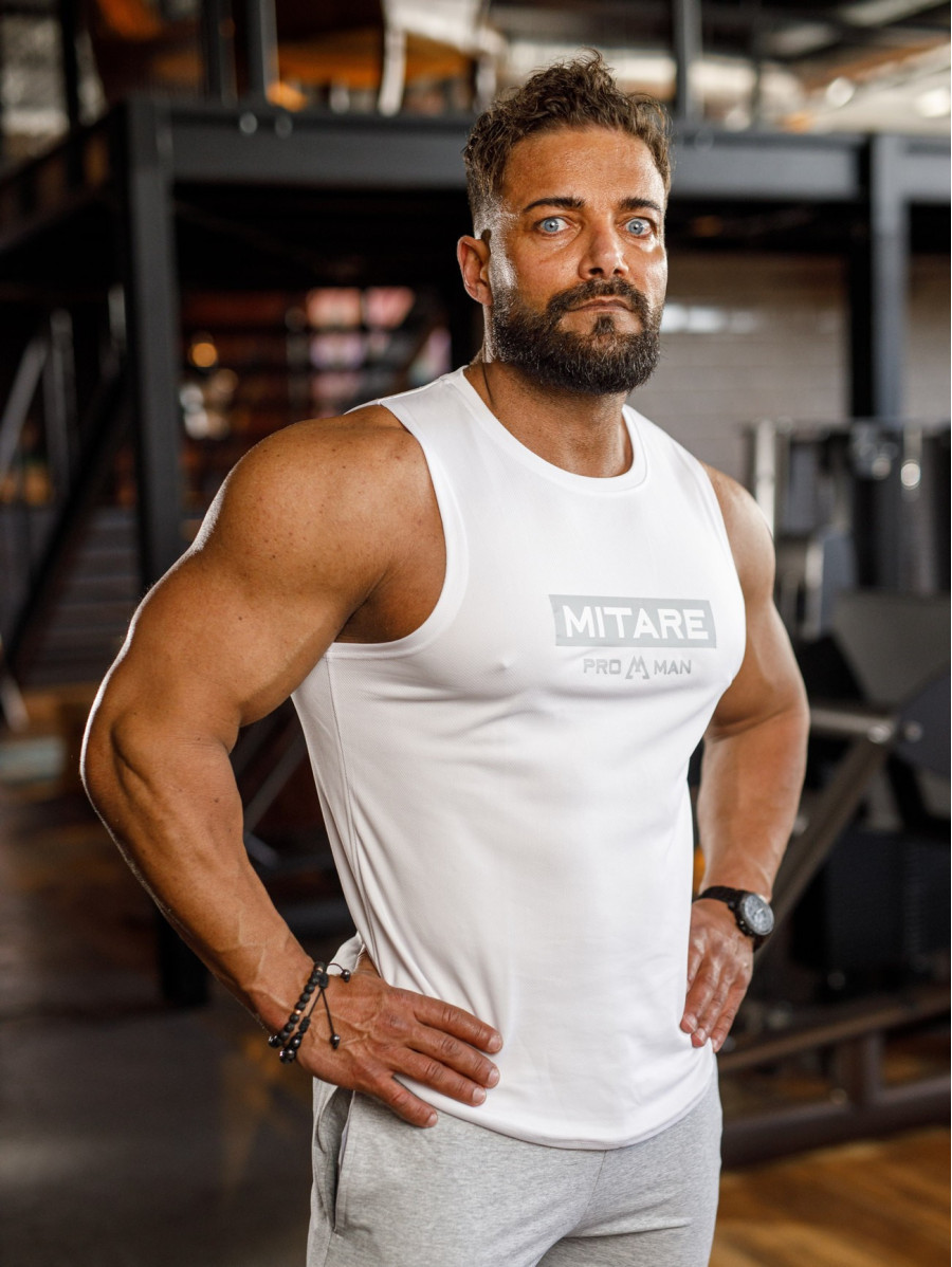Camiseta de tirantes K092 blanco MITARE PRO MAN