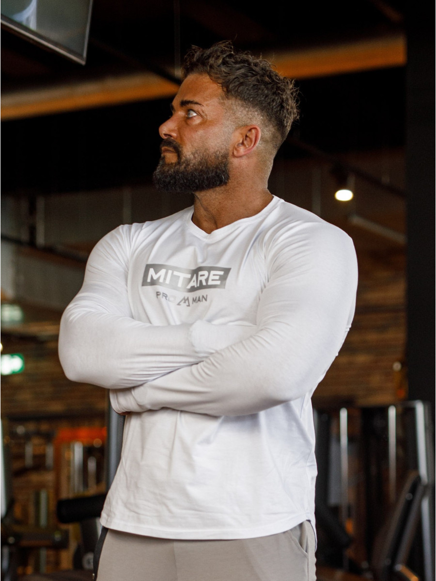 Long sleeve T-shirt K094 white MITARE PRO MAN