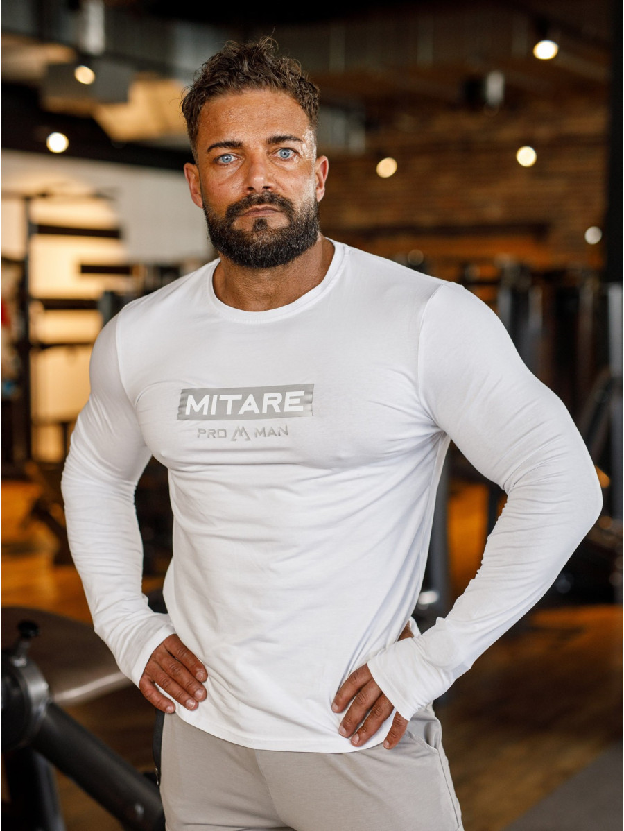 Langarm-T-Shirt K094 weiß MITARE PRO MAN