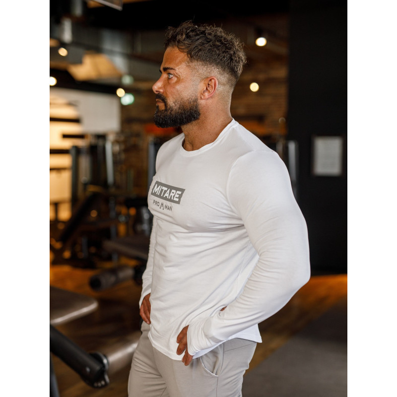 Long sleeve T-shirt K094 white MITARE PRO MAN