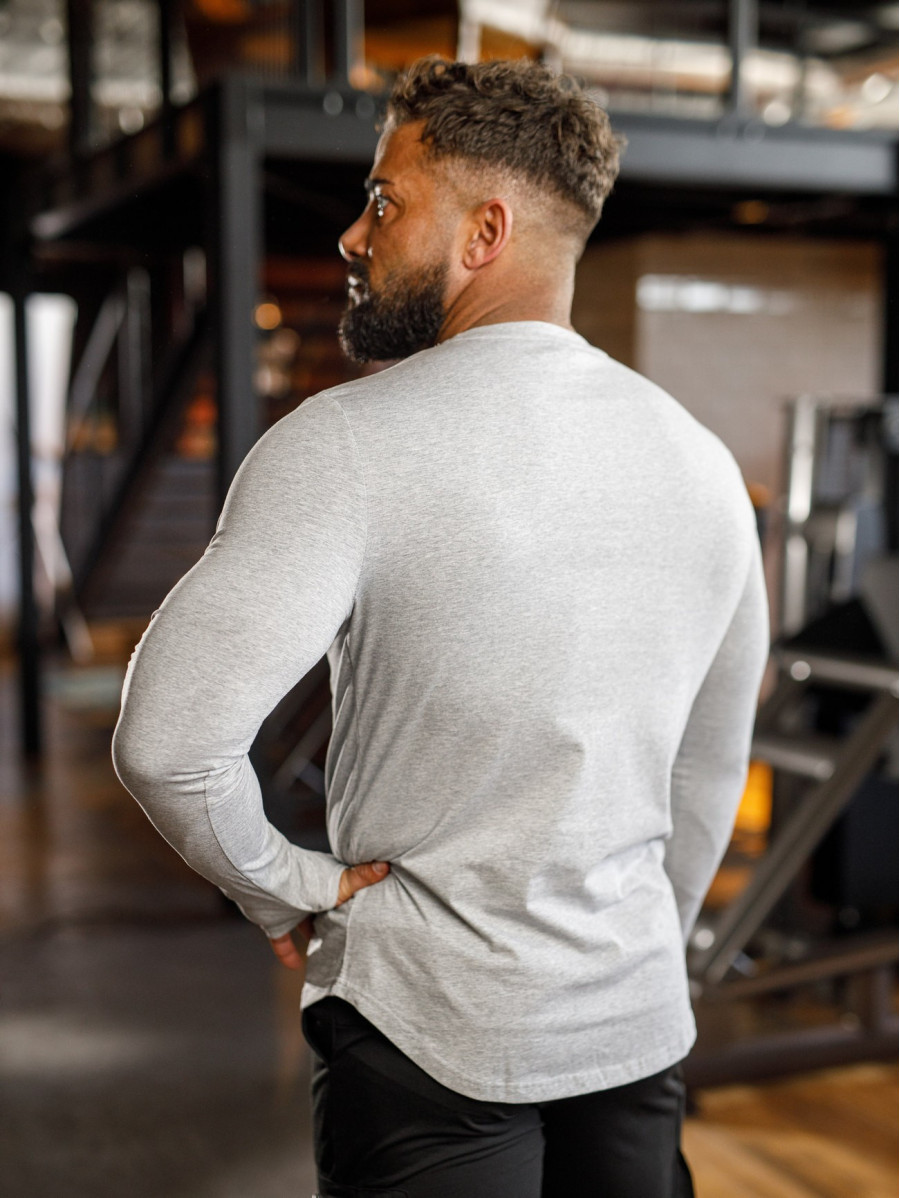 Langarm-T-Shirt K094 grau MITARE PRO MAN