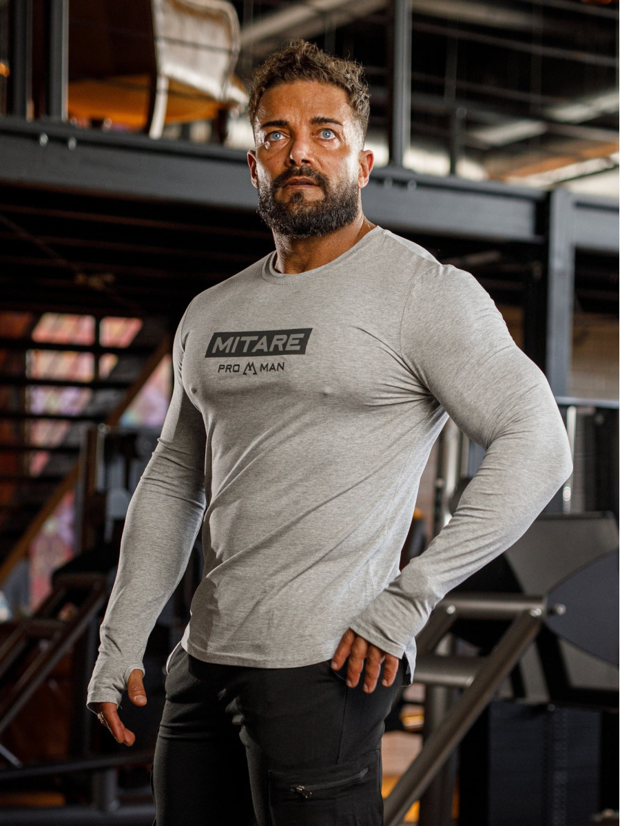Langarm-T-Shirt K094 grau MITARE PRO MAN