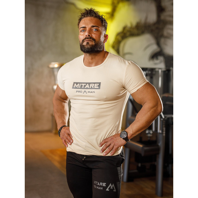 T-shirt K093 beżowy MITARE PRO MAN