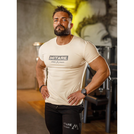 T-shirt K093 beżowy MITARE PRO MAN