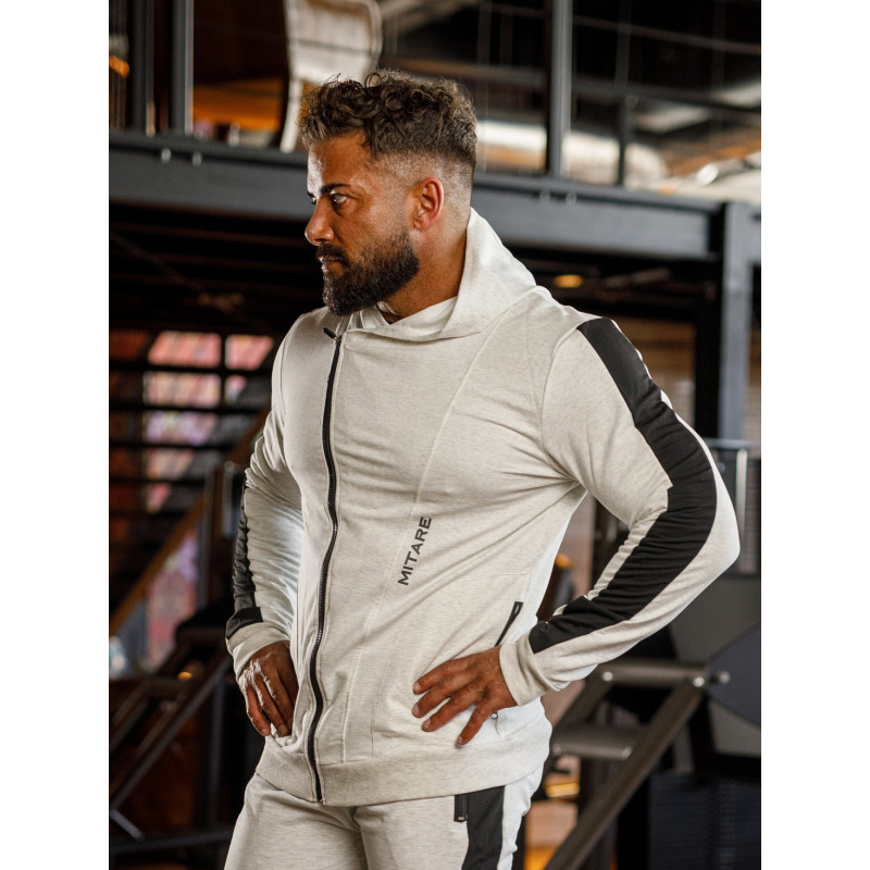 Sudadera con capucha K097 gris claro MITARE PRO MAN