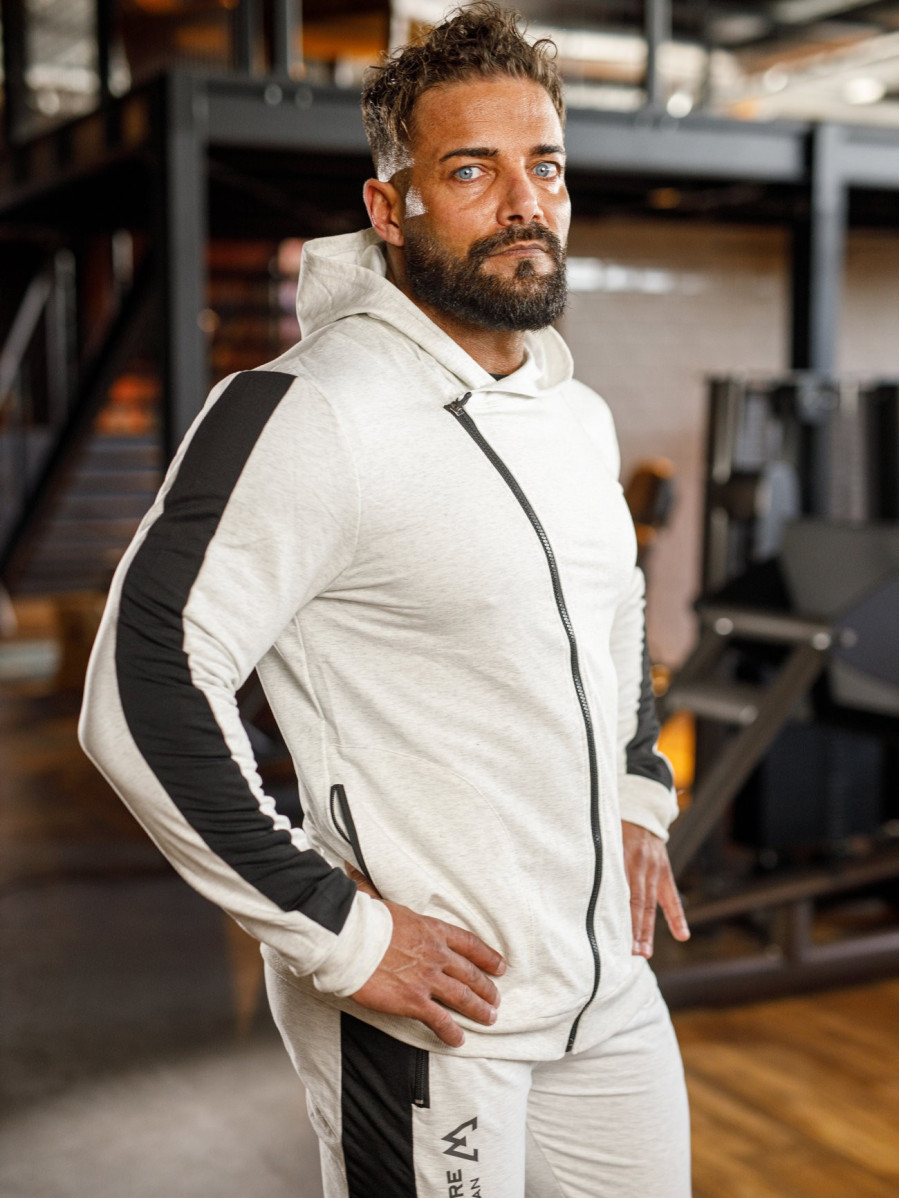 Sudadera con capucha K097 gris claro MITARE PRO MAN