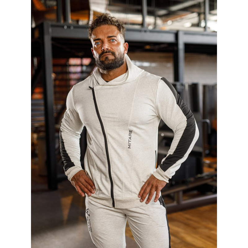 Hooded sweatshirt K097 light gray MITARE PRO MAN