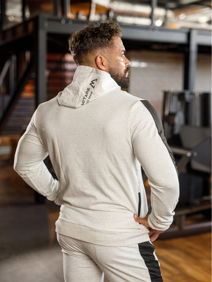Hooded sweatshirt K097 light gray MITARE PRO MAN