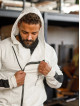 Hooded sweatshirt K097 light gray MITARE PRO MAN