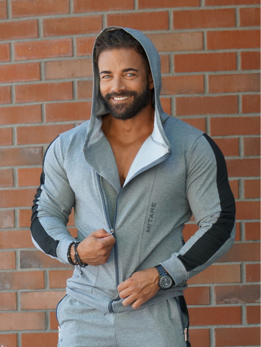 Sudadera con capucha K097 gris claro MITARE PRO MAN