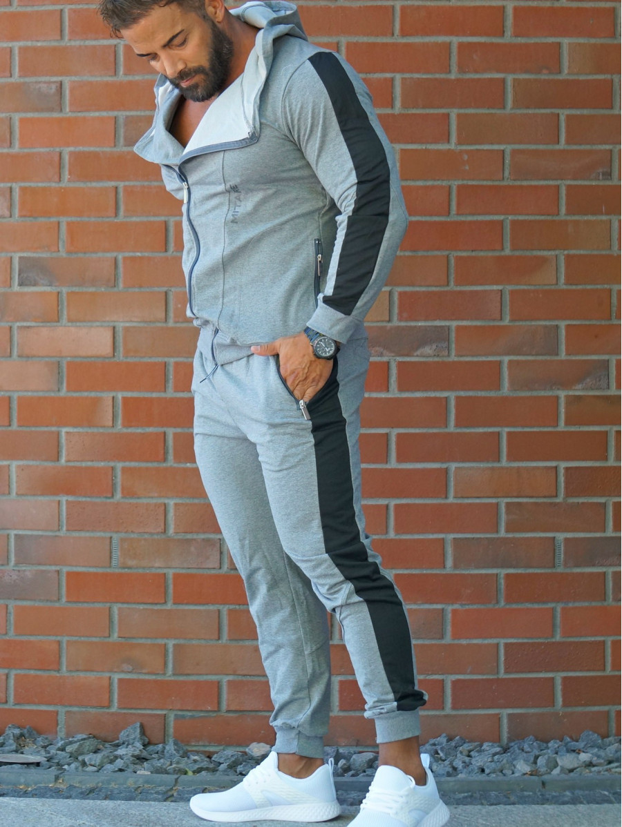 Sudadera con capucha K097 gris claro MITARE PRO MAN