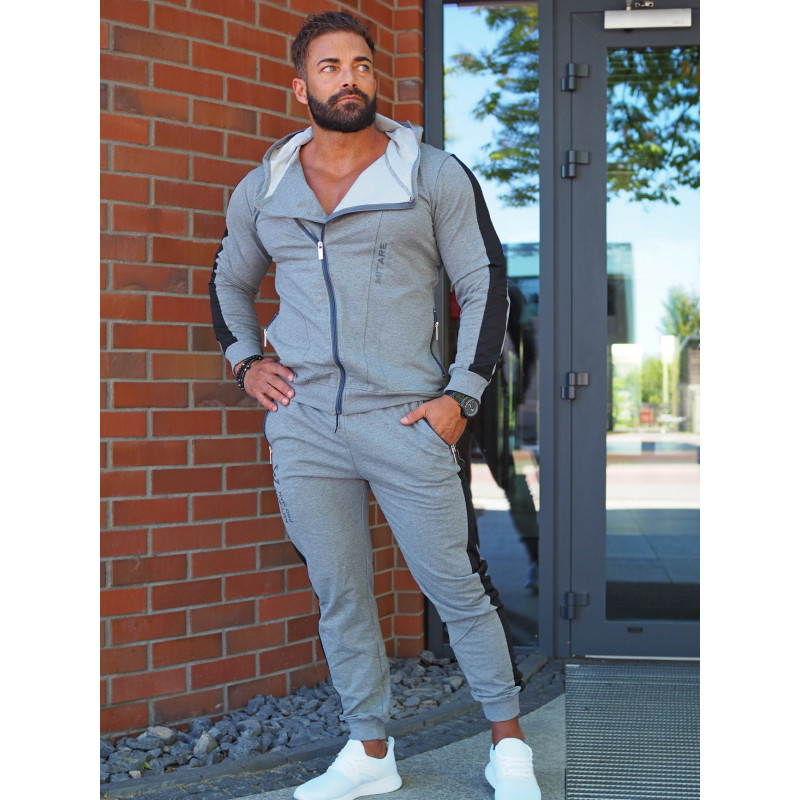 Sudadera con capucha K097 gris claro MITARE PRO MAN