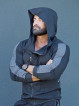 Hooded sweatshirt K097 black MITARE PRO MAN
