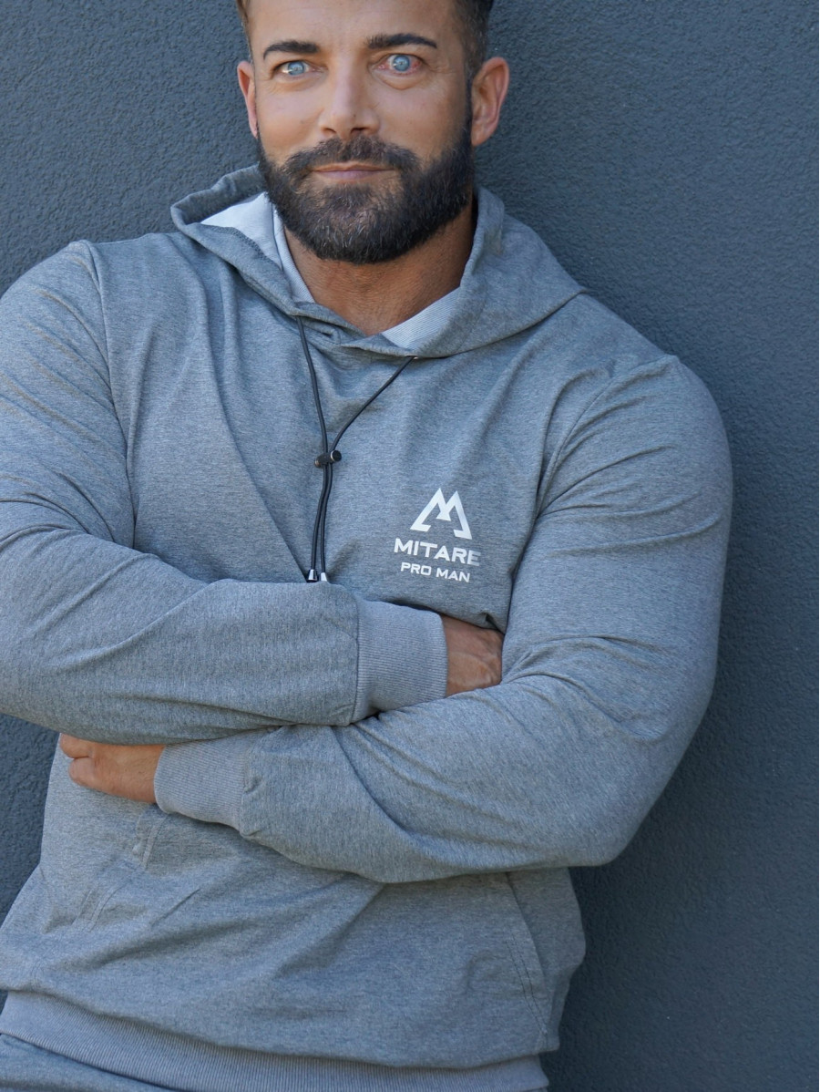 Hooded sweatshirt K088 dark gray MITARE PRO MAN