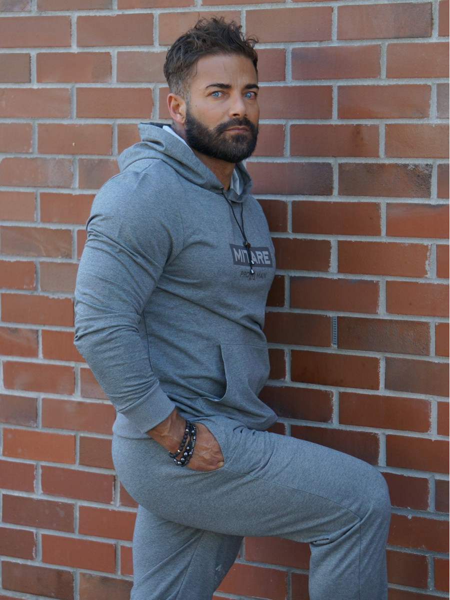 Hooded sweatshirt K103 dark gray MITARE PRO MAN