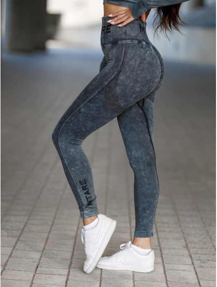 Seamless leggings PUSH UP MAX MARBLE K111 schwarz MITARE