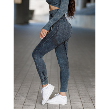 Leggings sin costuras PUSH UP MAX MARBLE K111 negro MITARE