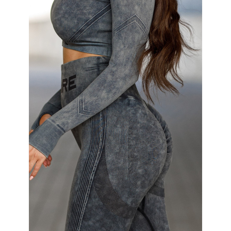 Leggings sin costuras PUSH UP MAX MARBLE K111 negro MITARE