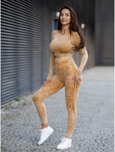 Top court sans couture PUSH UP MAX MARBLE K110 moutarde MITARE 2