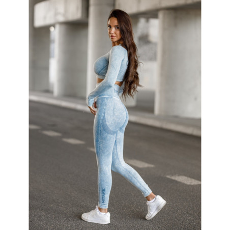 Leggings sin costuras PUSH UP MAX MARBLE K111 vaqueros azules MITARE