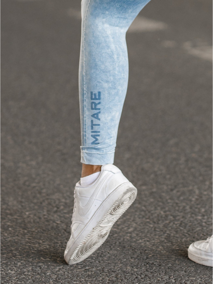 Seamless leggings PUSH UP MAX MARBLE K111 blue jeans MITARE