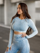 Crop top bezszwowy PUSH UP MAX MARBLE K110 blue jeans MITARE