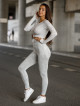 Seamless Crop Top PUSH UP MAX MARBLE K110 light gray MITARE